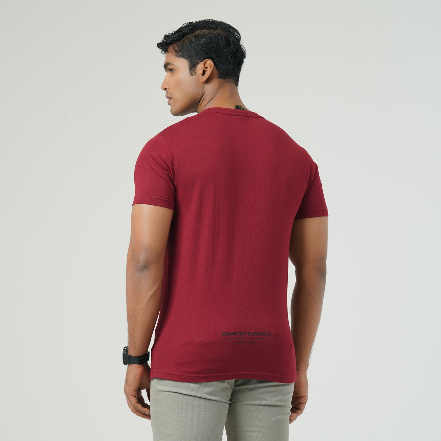 Mens Maroon Graphic T-Shirt