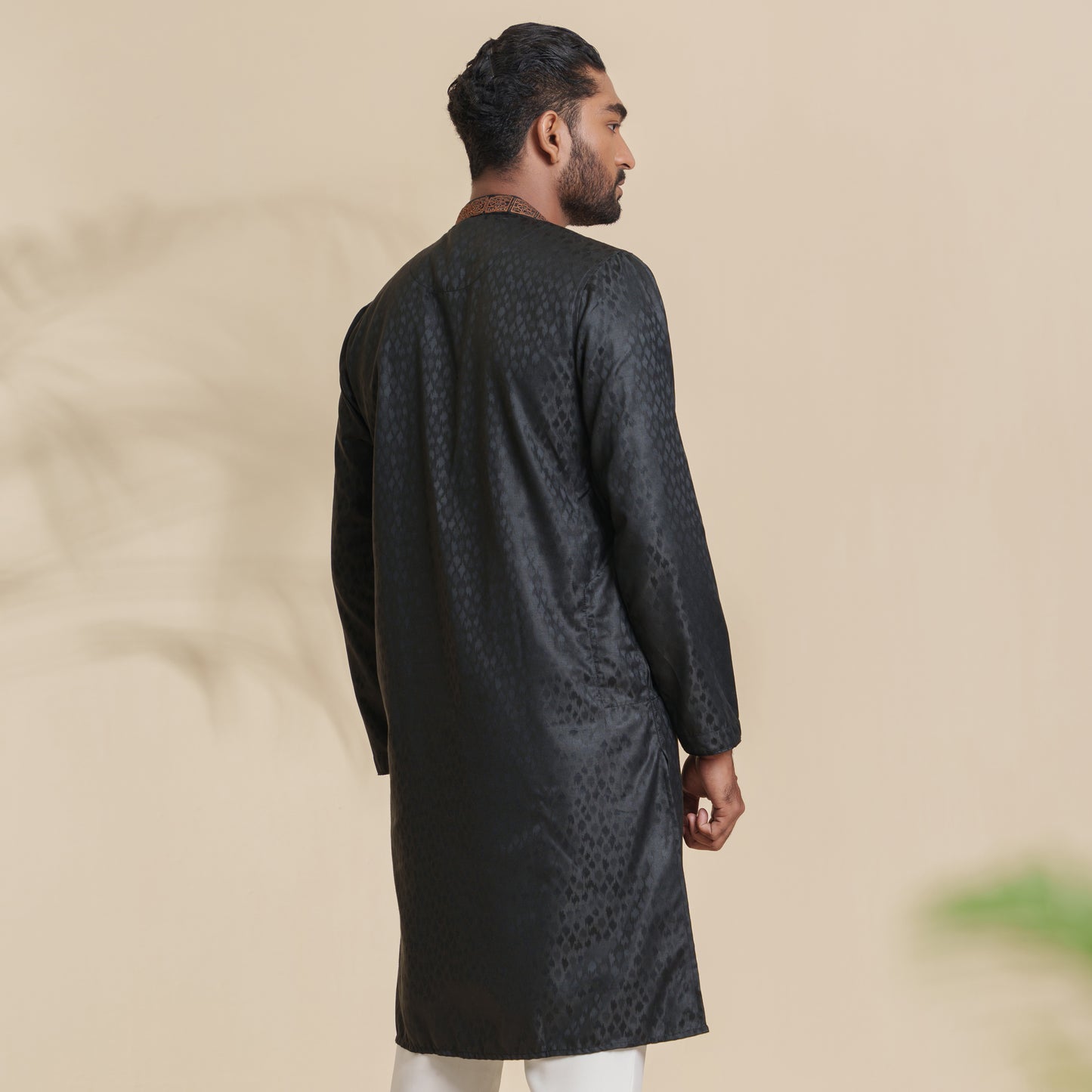 Mens Black Embroidery Panjabi