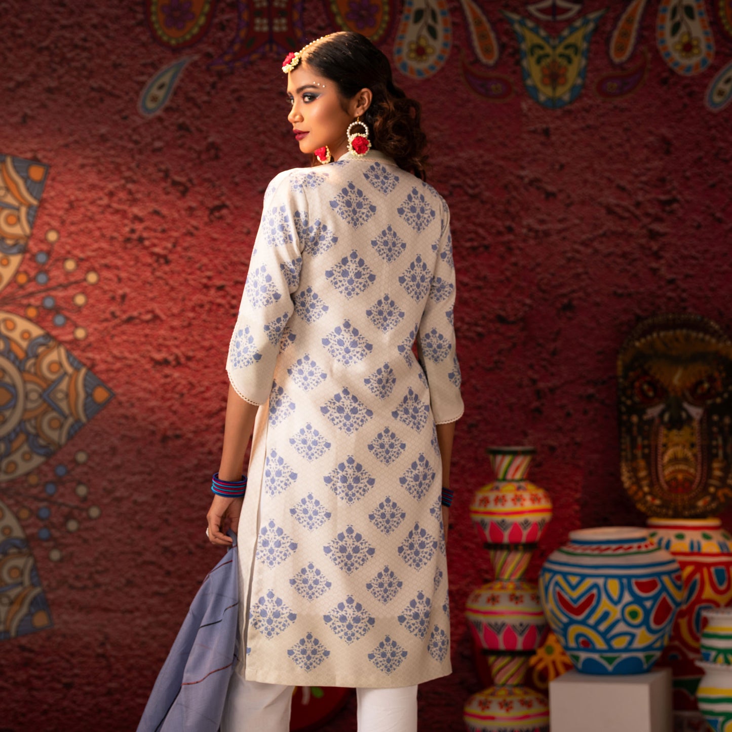 Womens Off White Three Piece Set