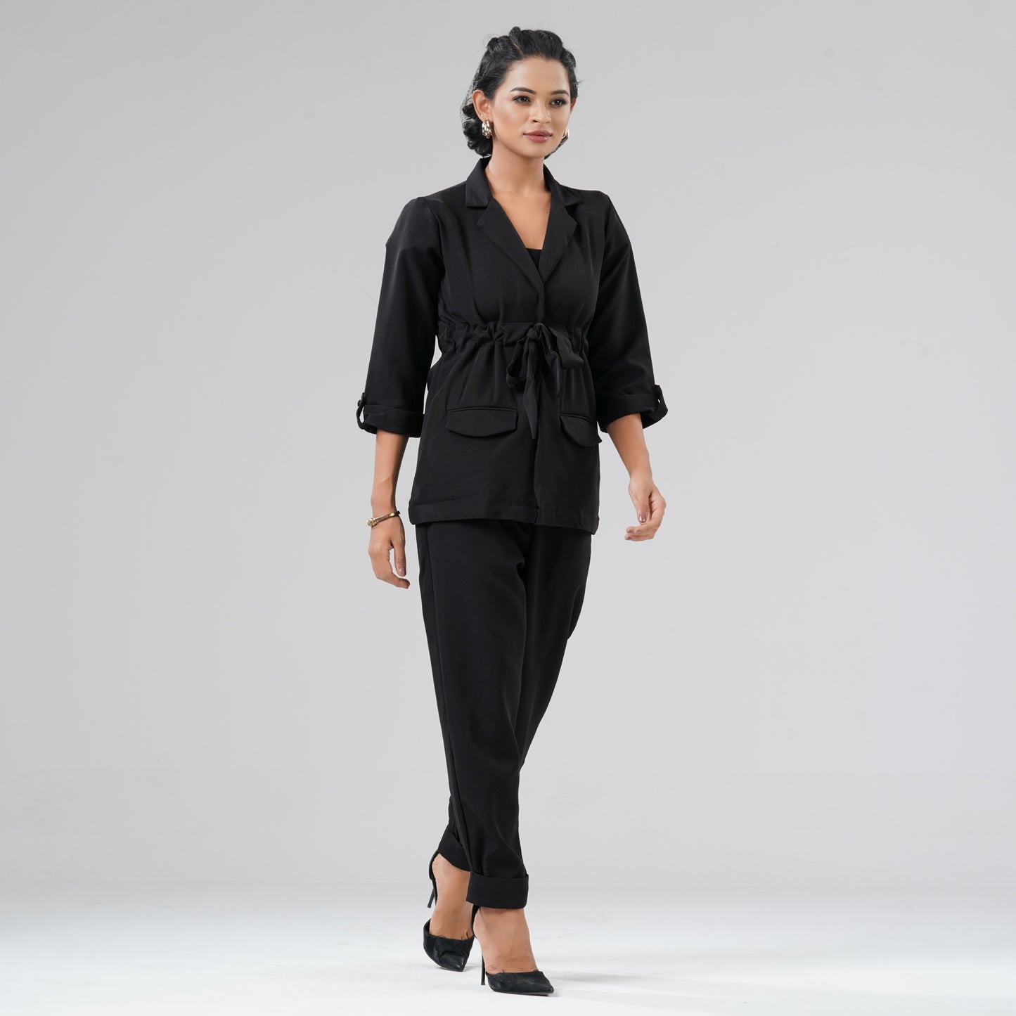 Womens Black Blazer Set