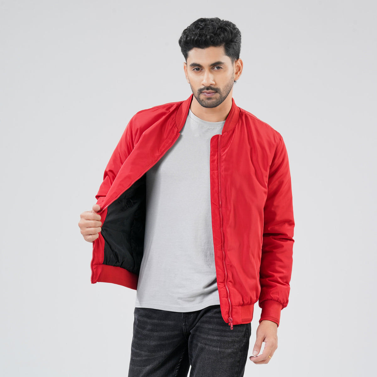 Mens Red Bomber Jacket