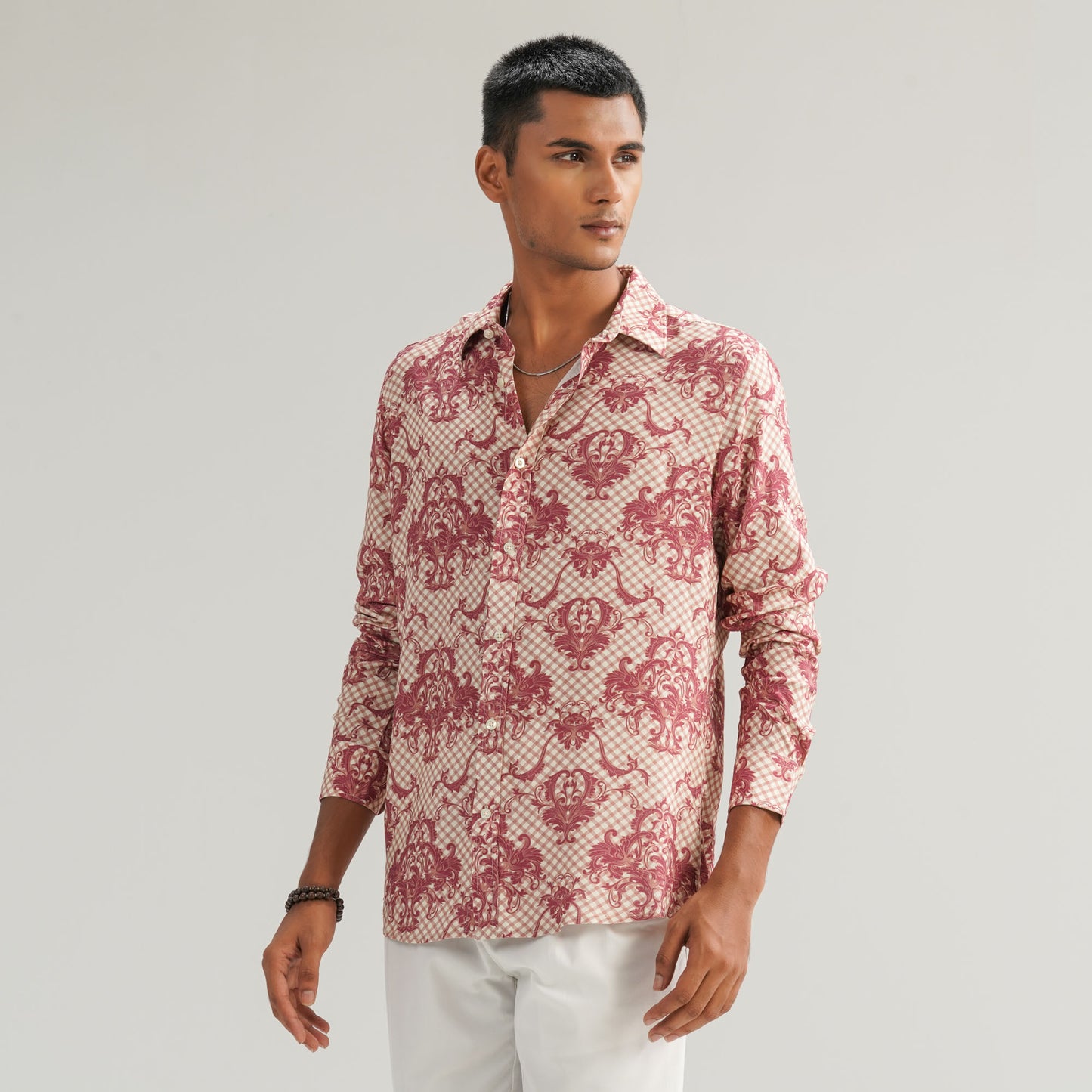 Mens Cream Casual Shirt