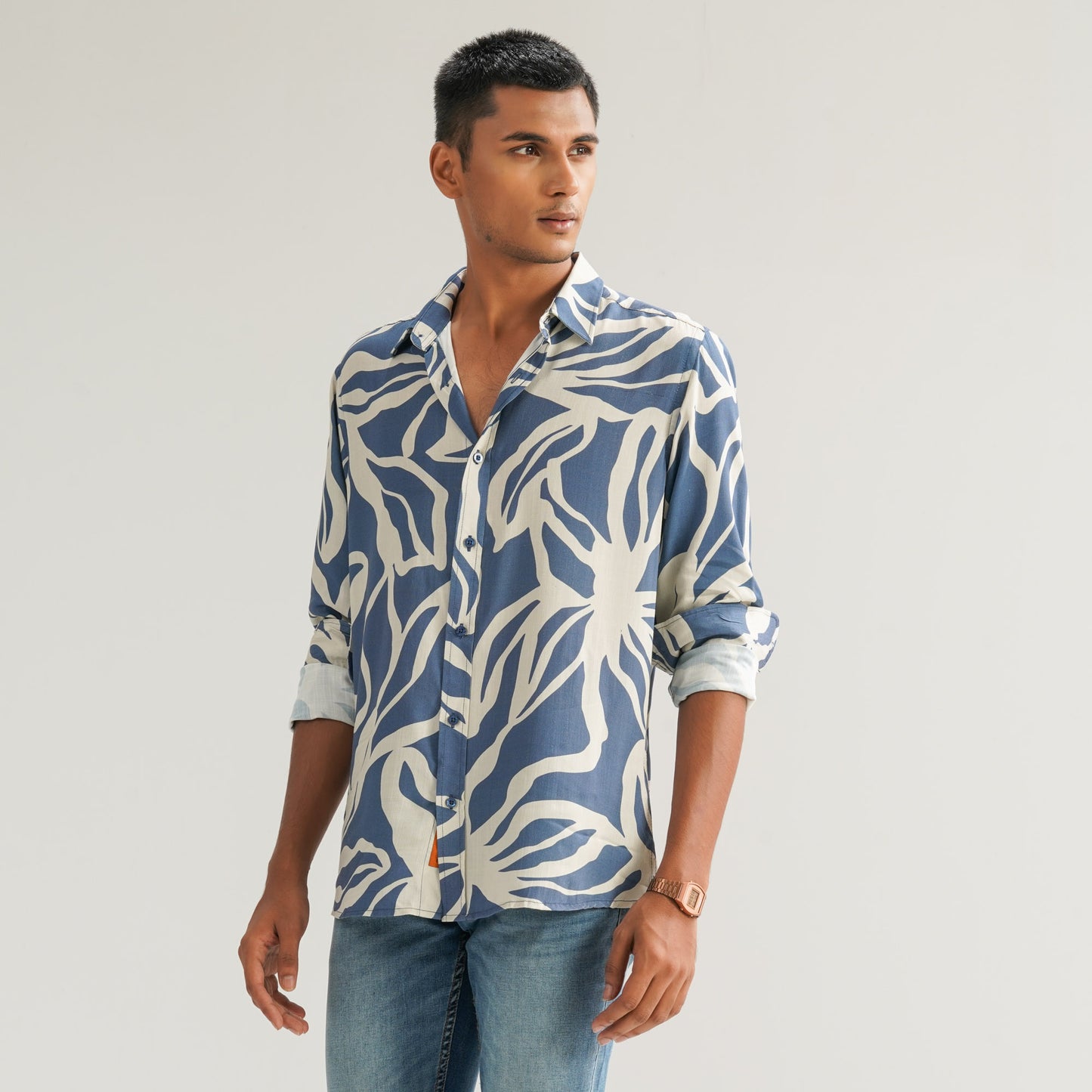 Mens Blue Casual Shirt
