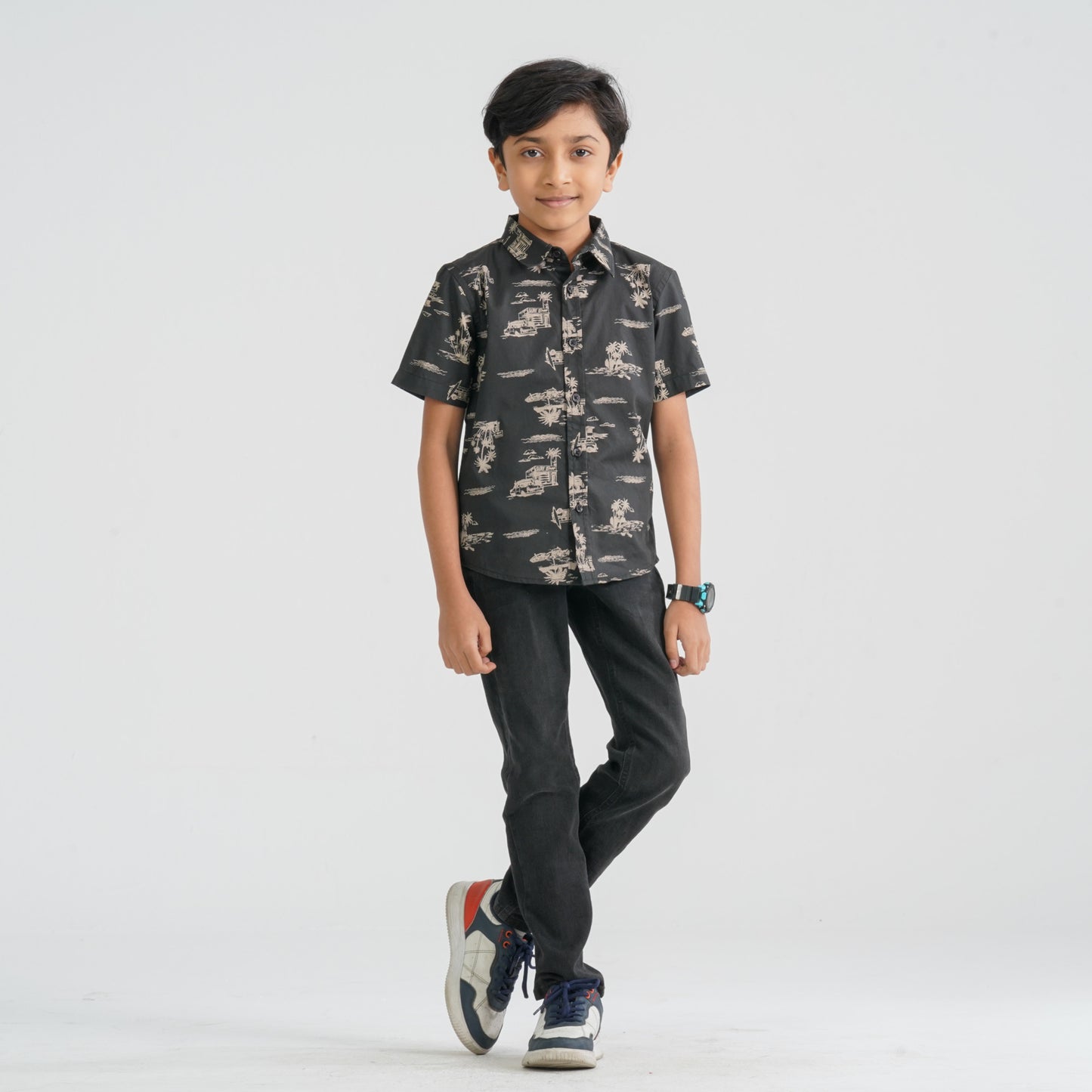 Baby Boy’s Black Cotton Shirt