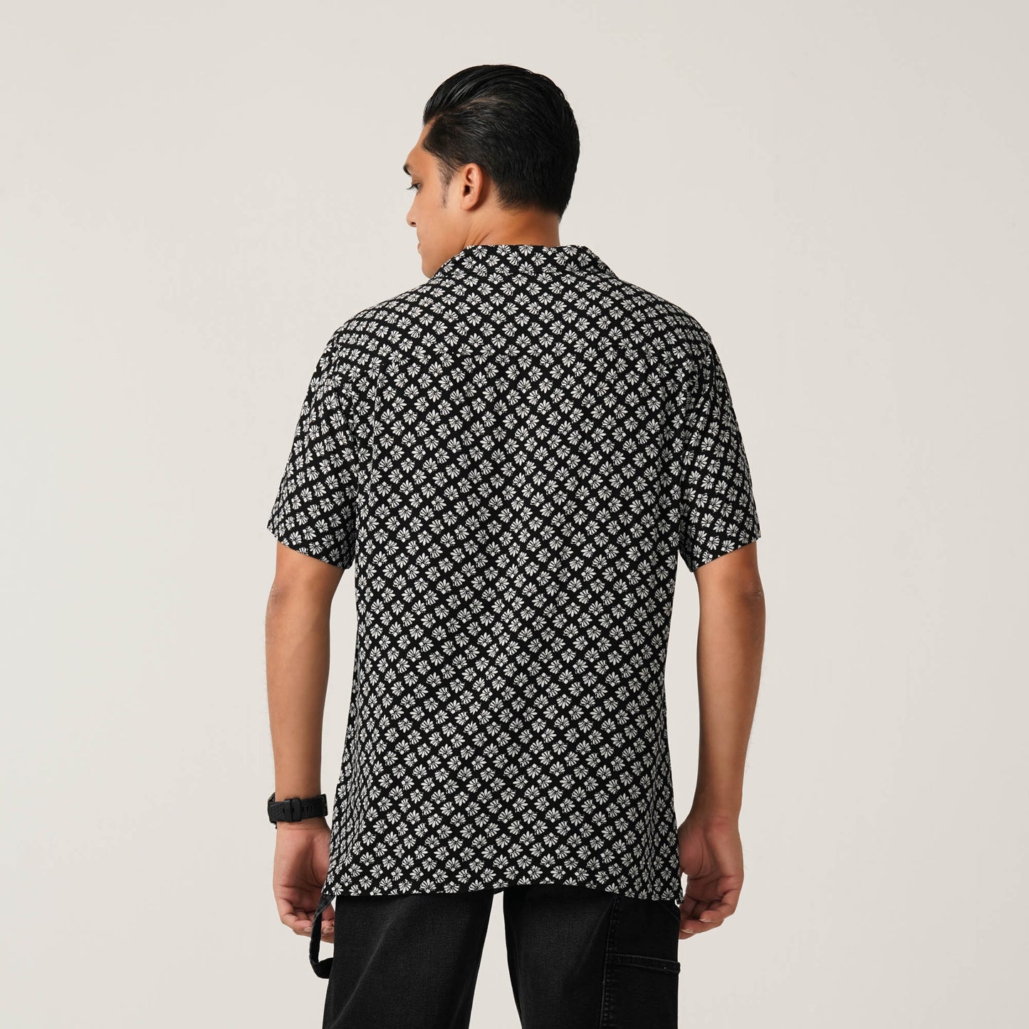 Mens Black Aop Casual Shirt