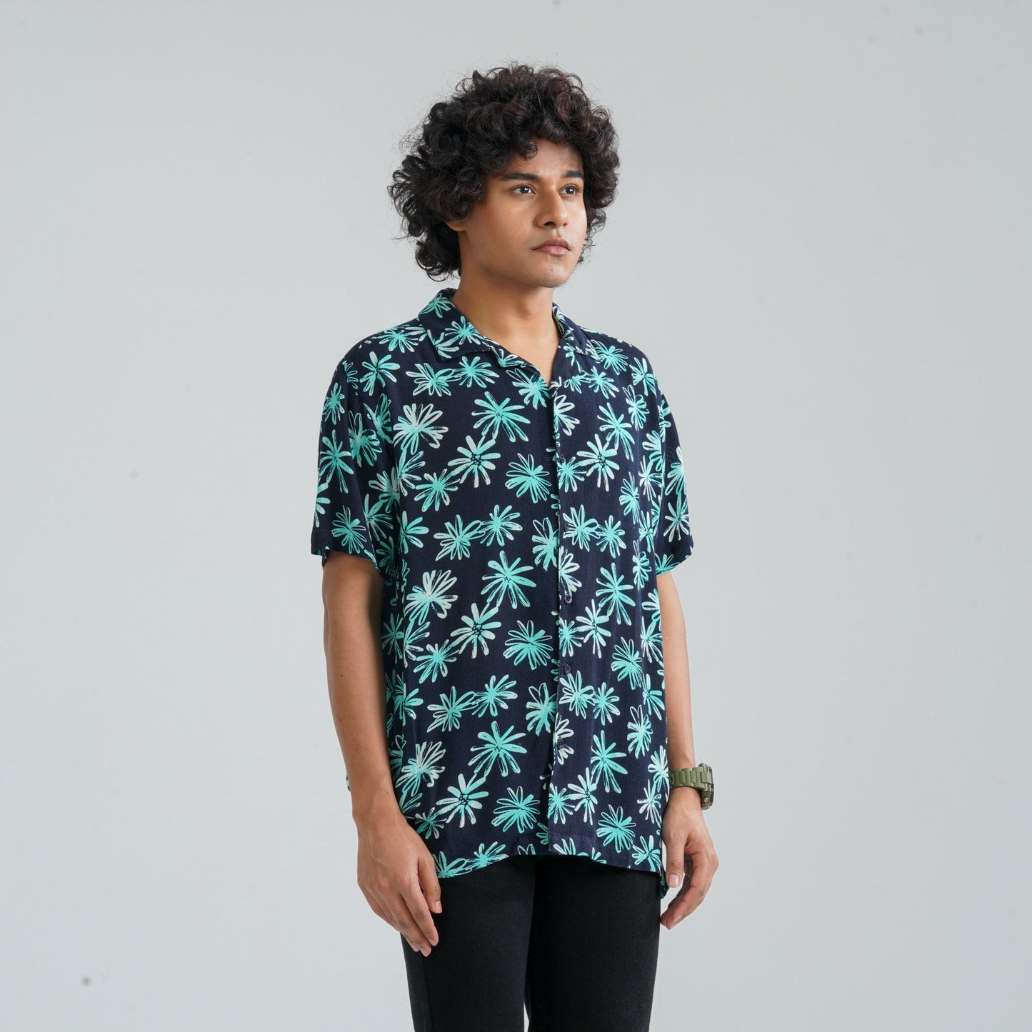 Men’s Navy Viscose Shirt