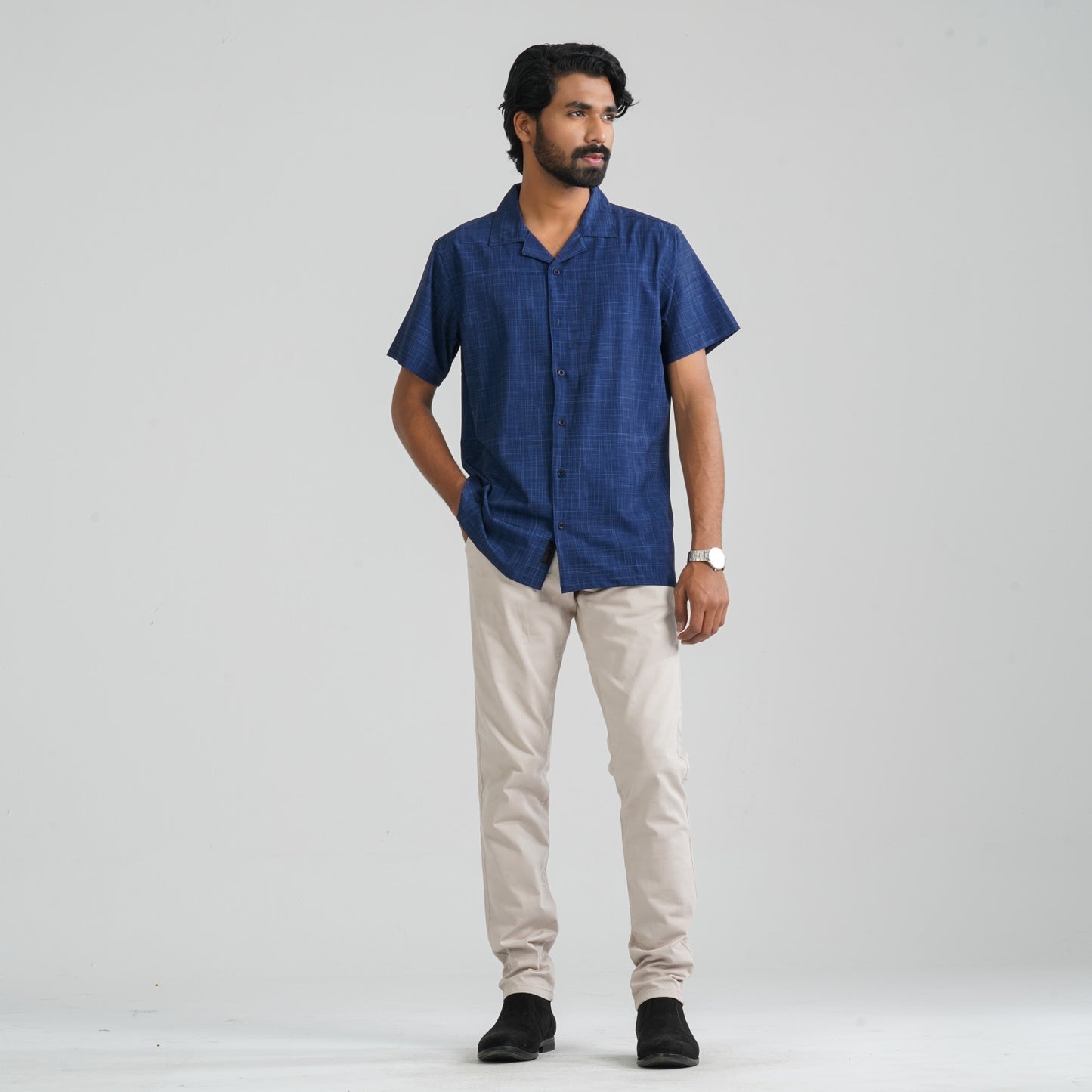 Men's Navy Check Shirt