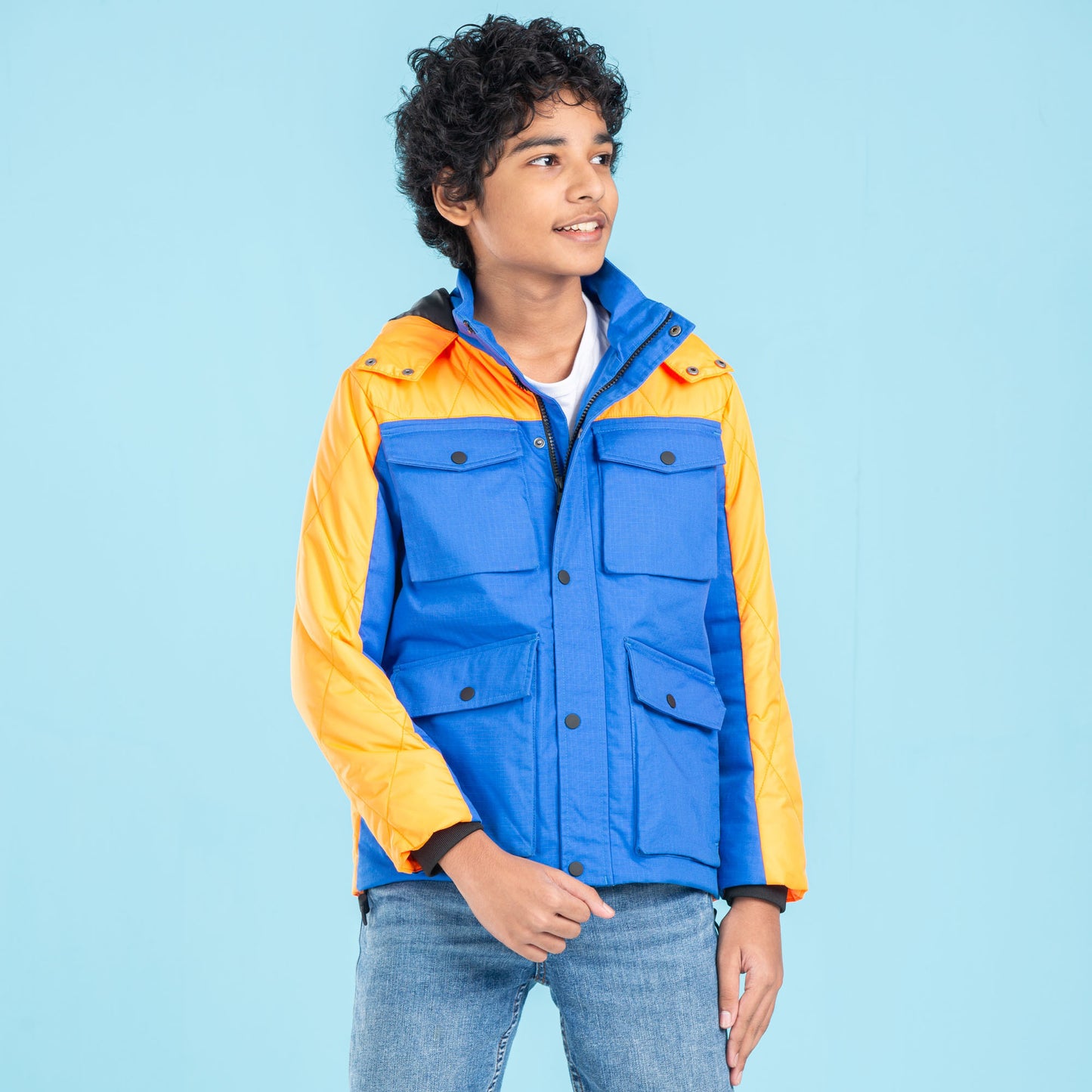 Boys Quilting- Blue/Orange