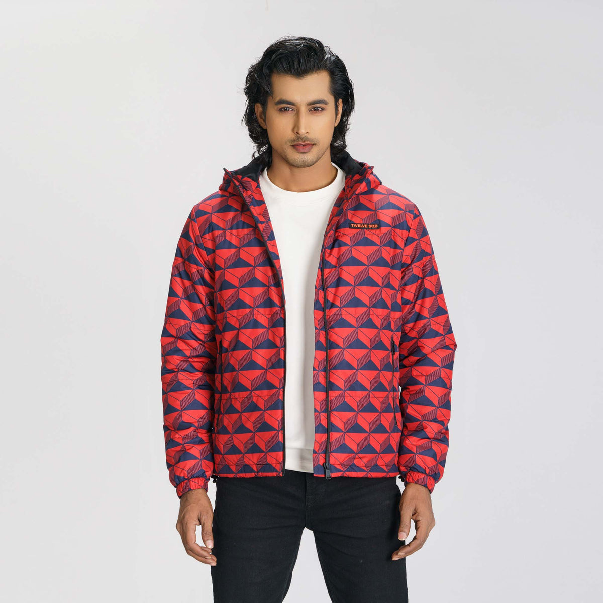 Mens Red Quilted Jacket