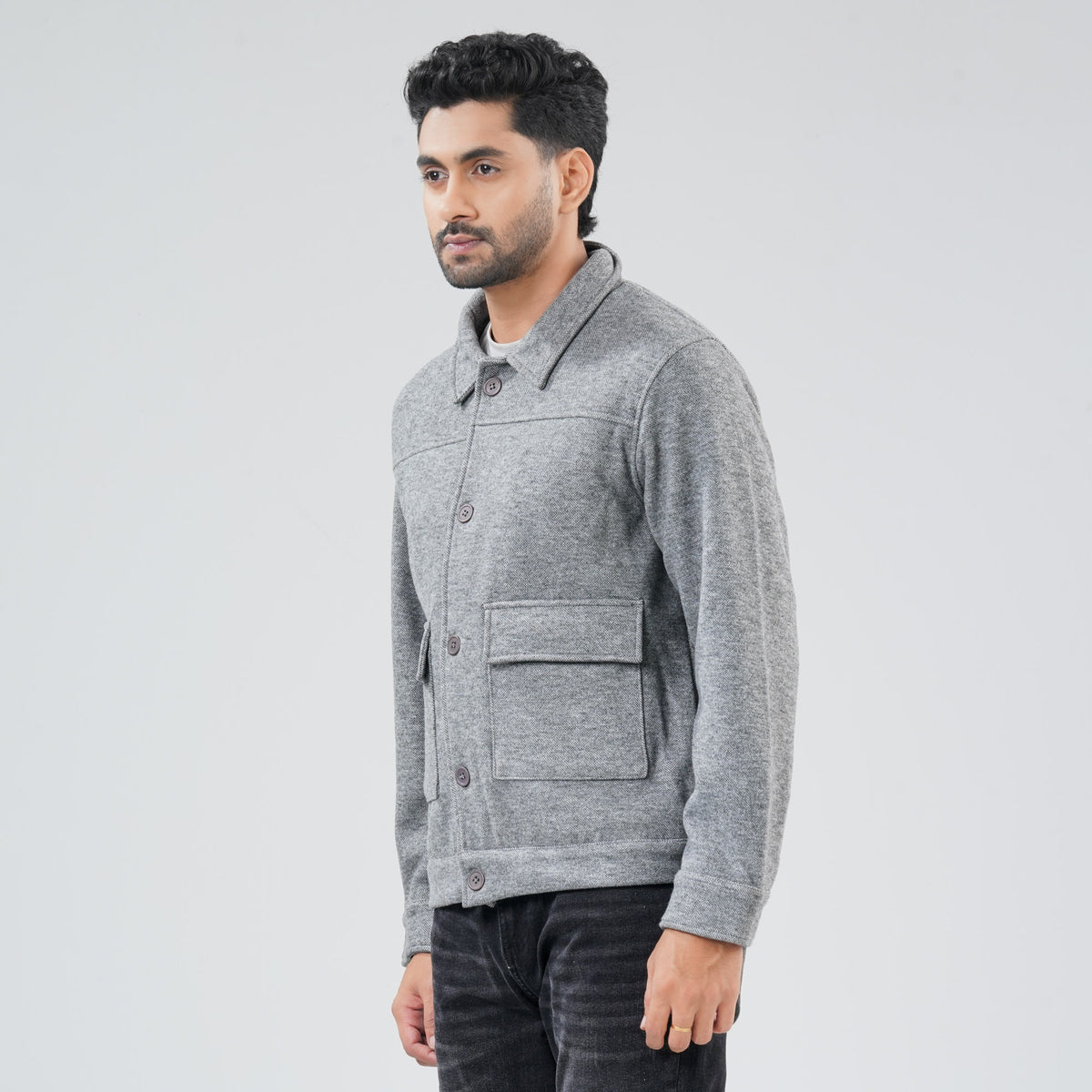 Mens Grey Shacket
