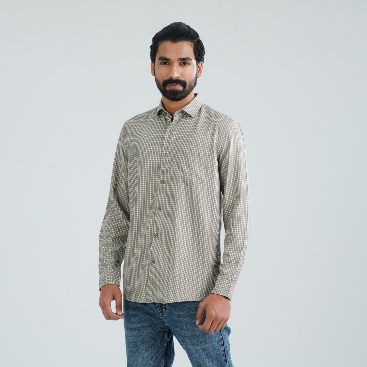 Men’s Basil Check Casual Shirt