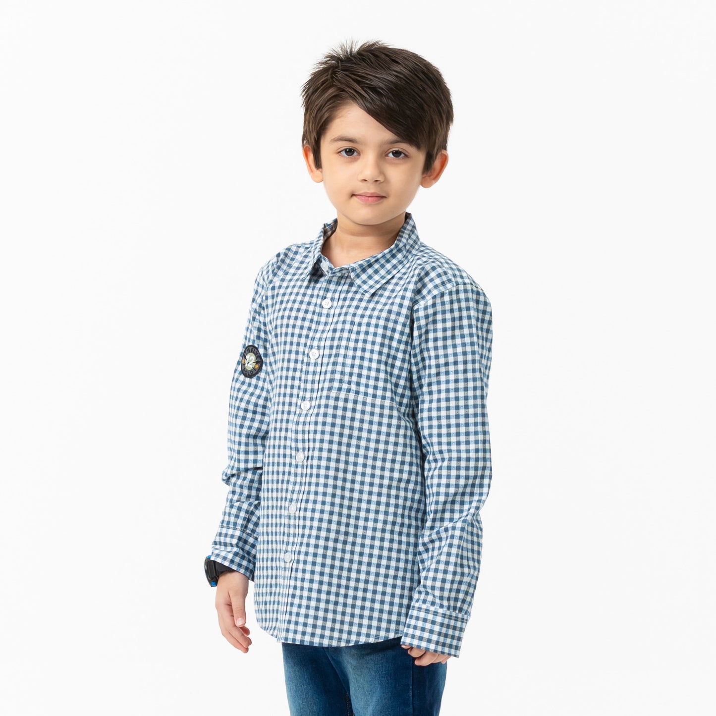 Boys Olive & White Shirt