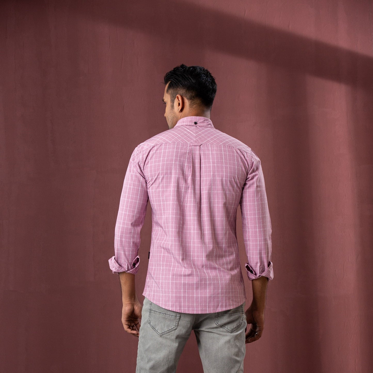 Mens L/S Shirt-Rose Pink