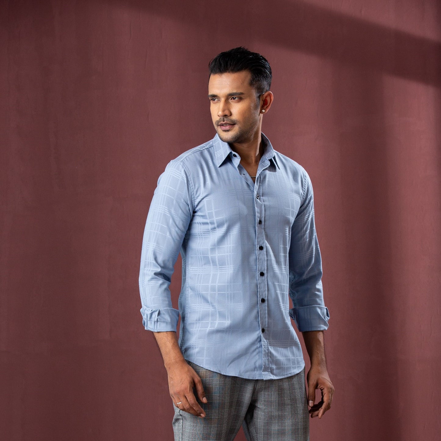 Mens L/S Shirt-Pigeon Strip