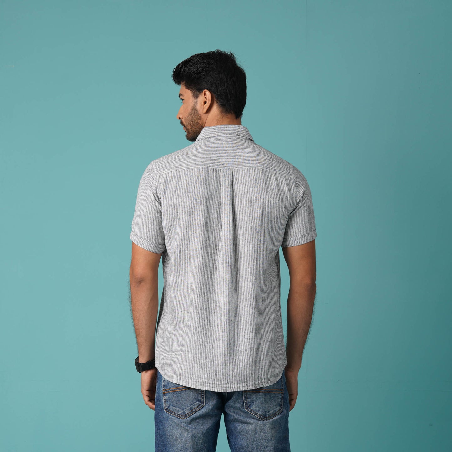 Mens S/S Shirt-Black/White