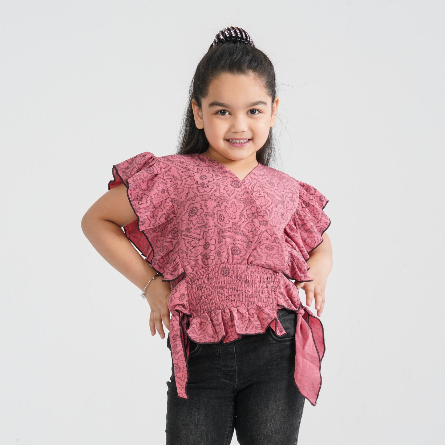 Girl’s Pink Cotton Blended Top