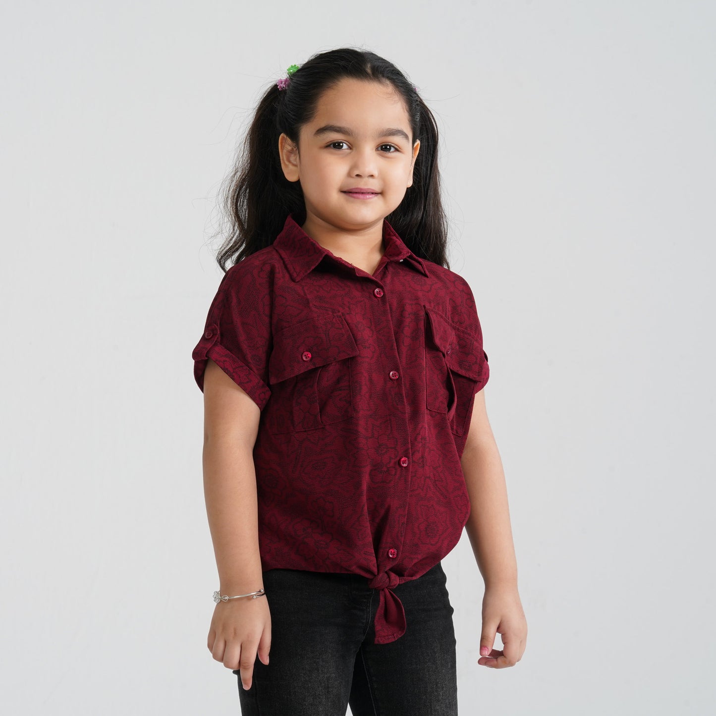 Girl’s Maroon Blended Top