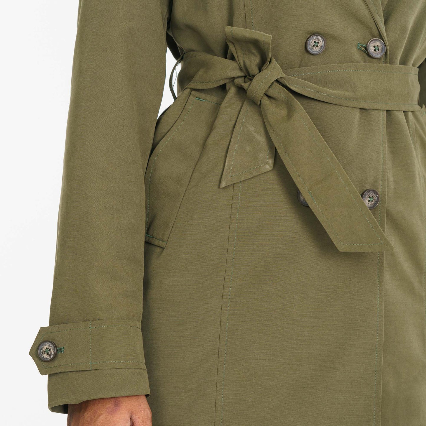 Womens Olive Trench Coat