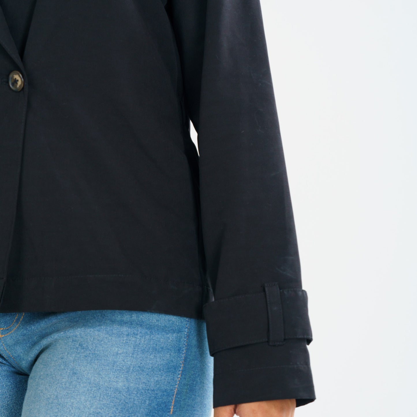 Women Black Short Trench Coat