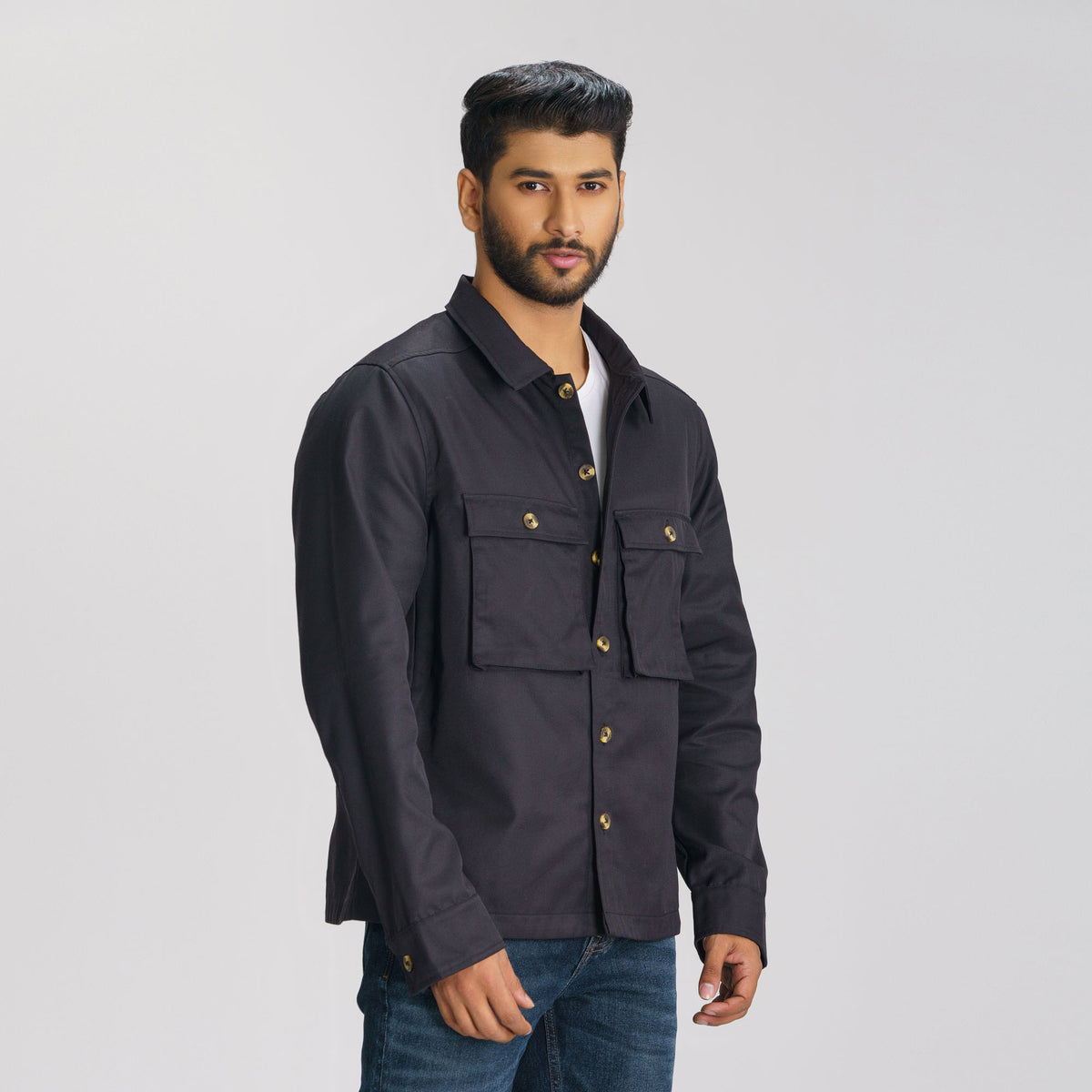 Mens Black Twill Jacket