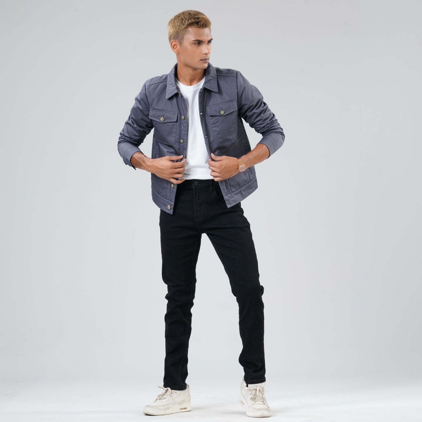 Mens Grey Twill Jacket