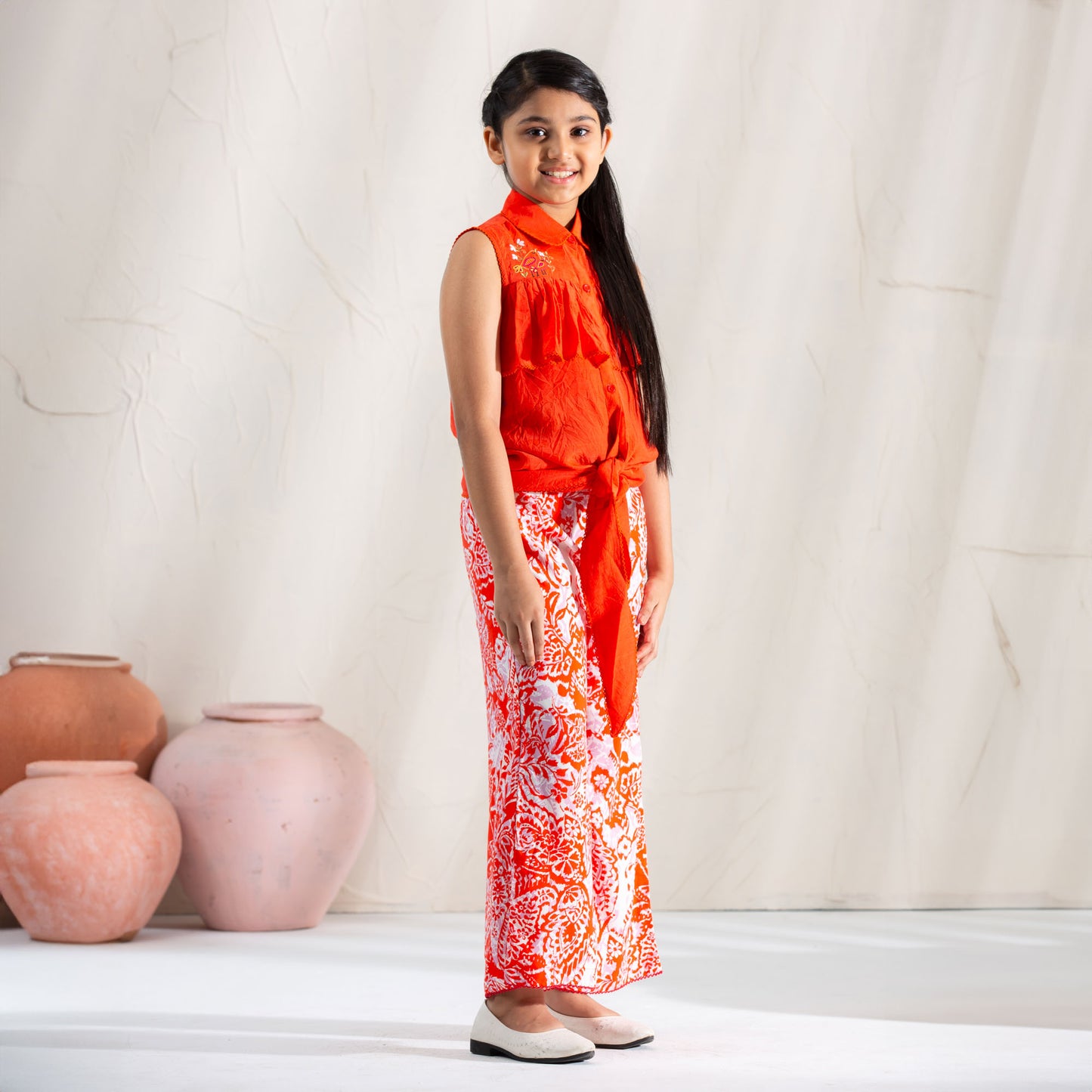 Girls Orange Two Piece Set