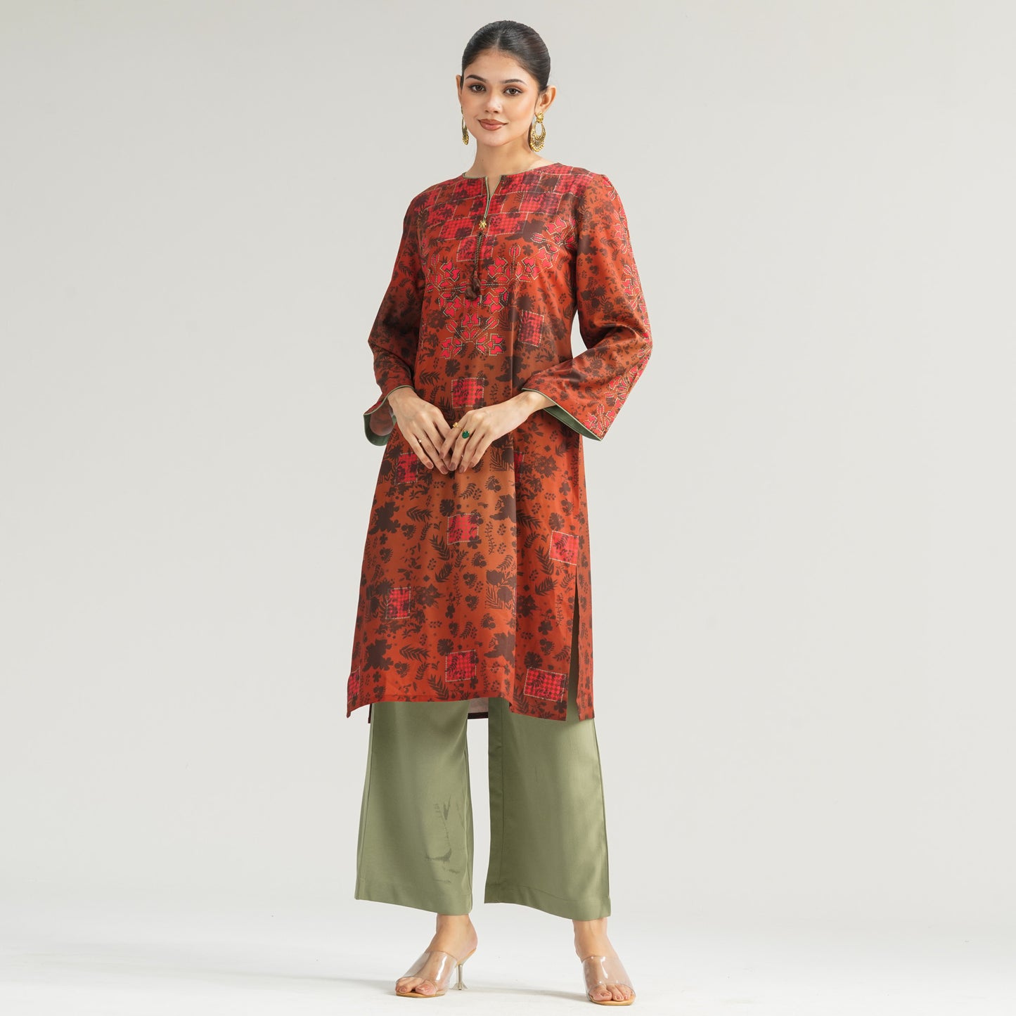 Womens Brown Two Piece Set