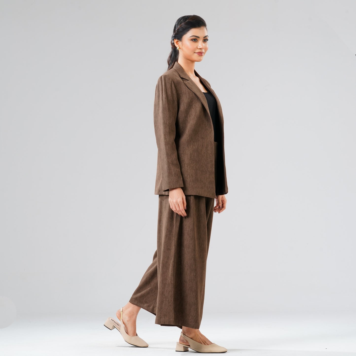 Womens Brown Two Piece Set