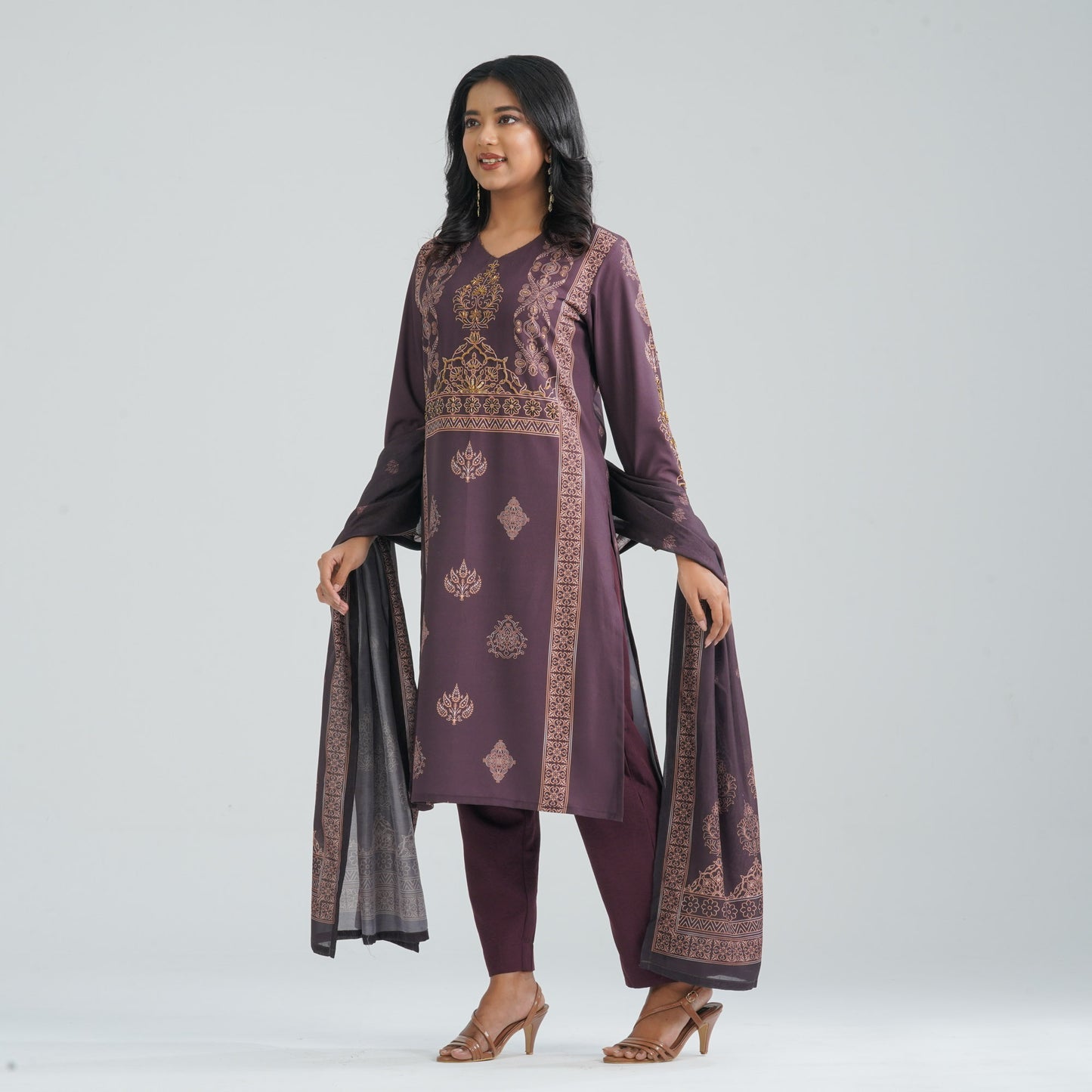 Women's Burgundy Three Piece Set