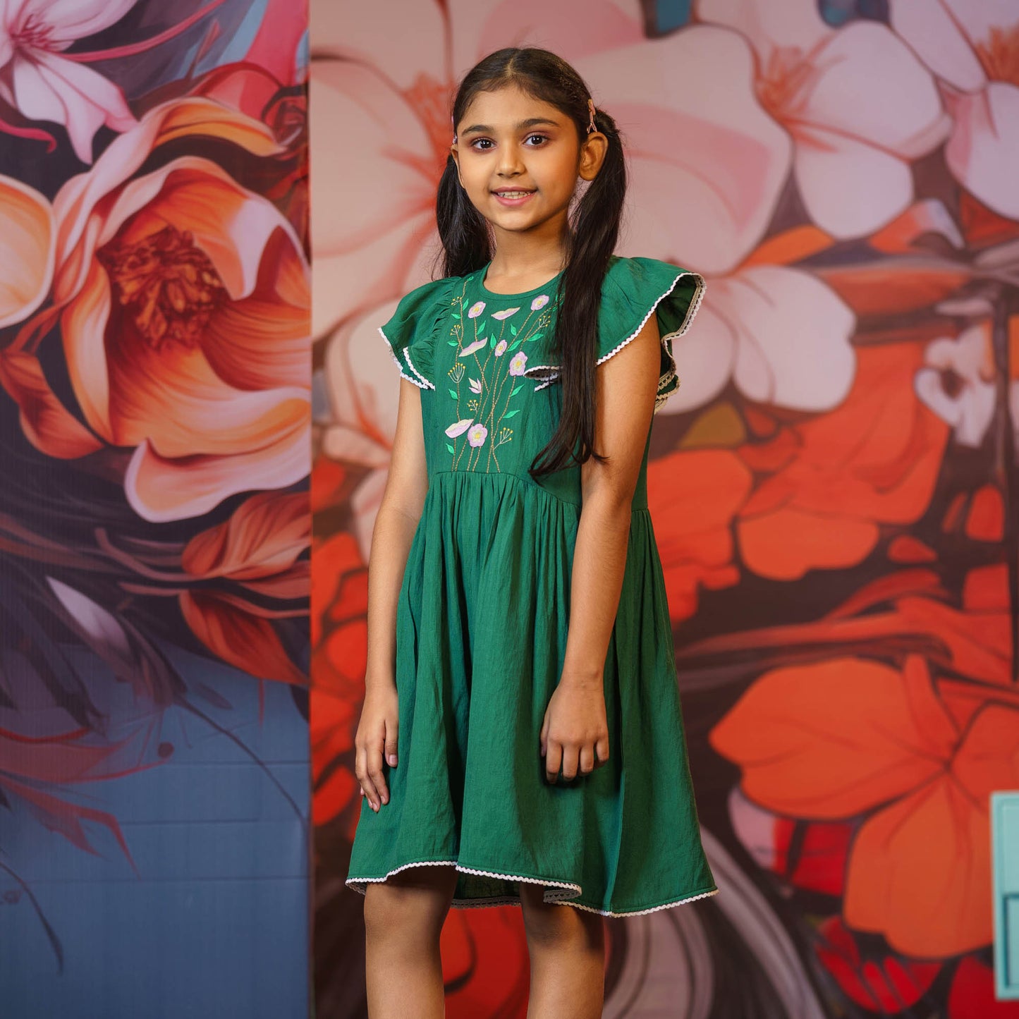Girls Frock-Green