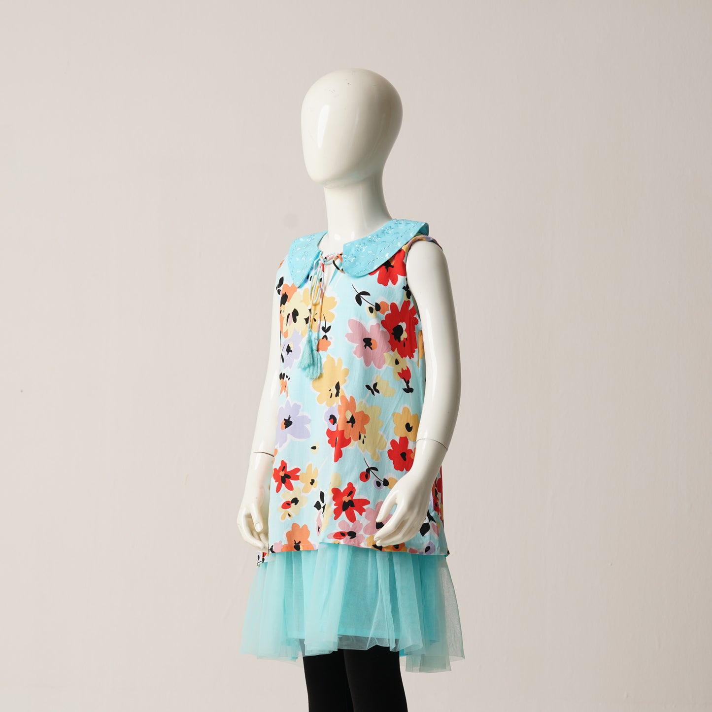 Girls Frock-Aqua Blue