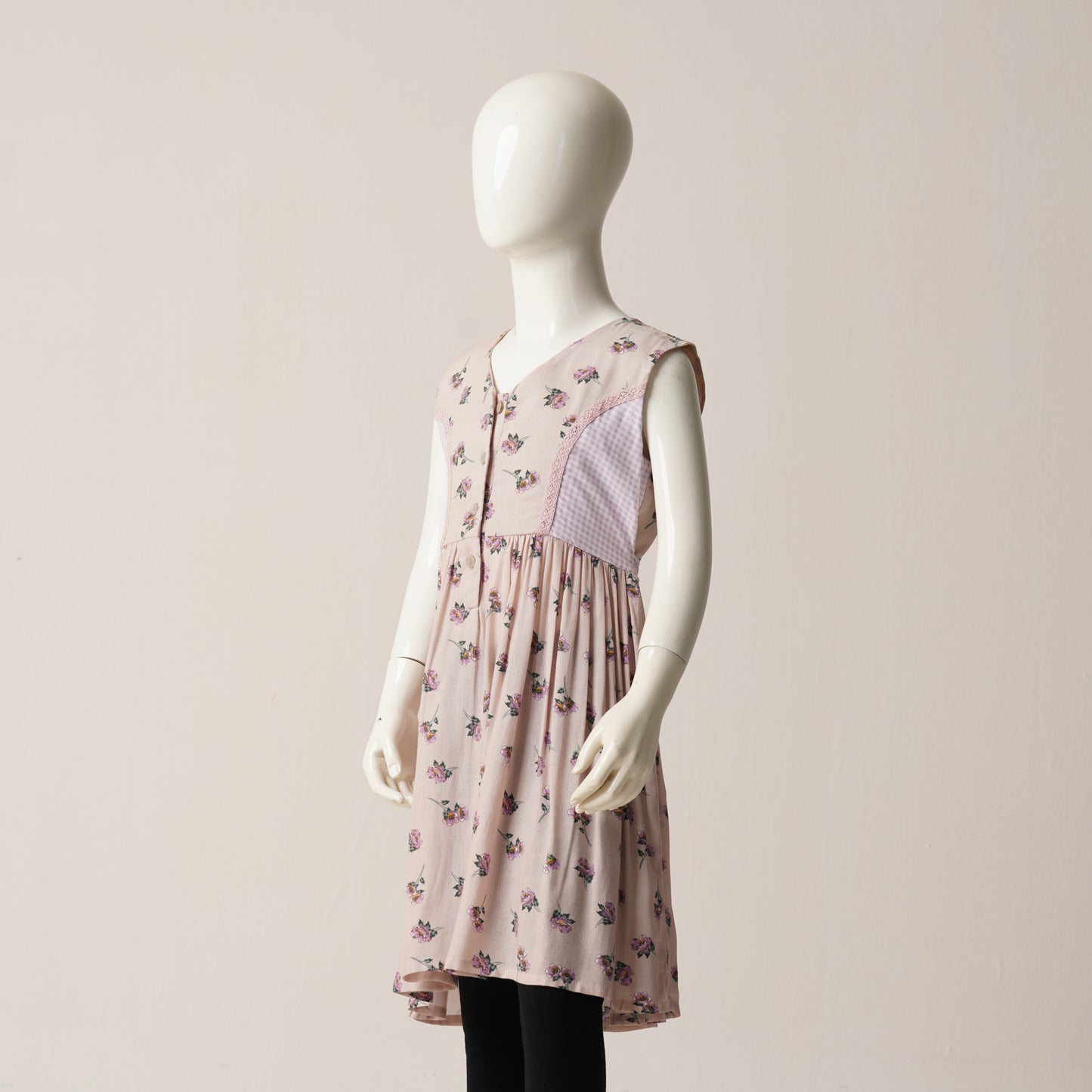 Girls Frock-Lavender Check