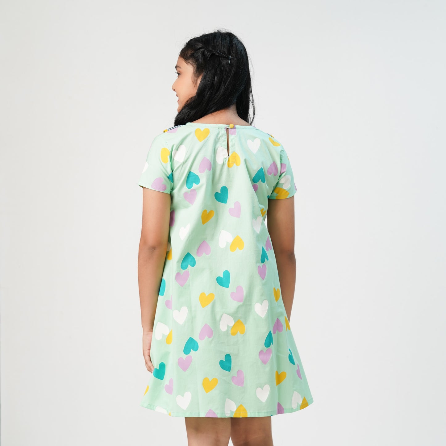 Girls Mint Printed Frock