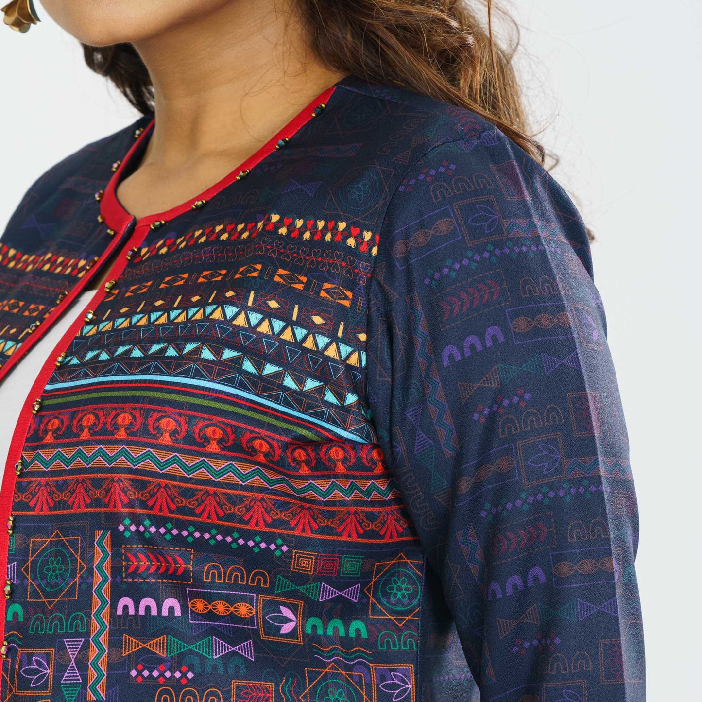 Womens Printed Ethnic Jacket