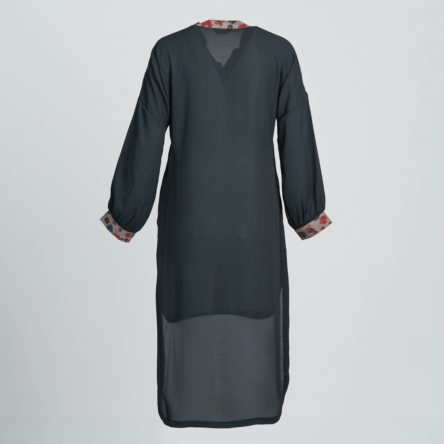 ETHNIC FUSION KURTI-BLACK