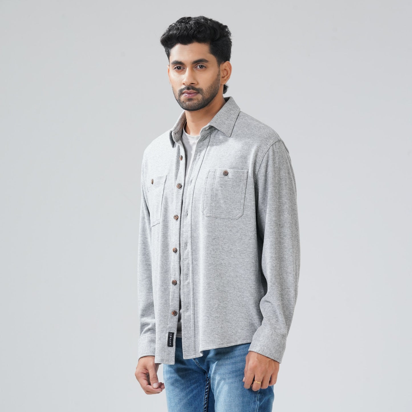 Mens Grey Casual Shirt
