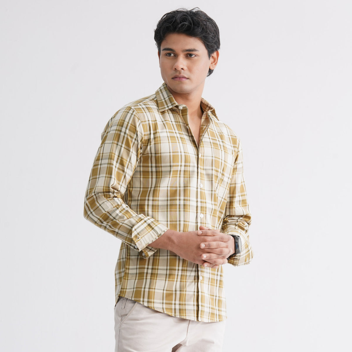 Men’s Brown Check Casual Shirt