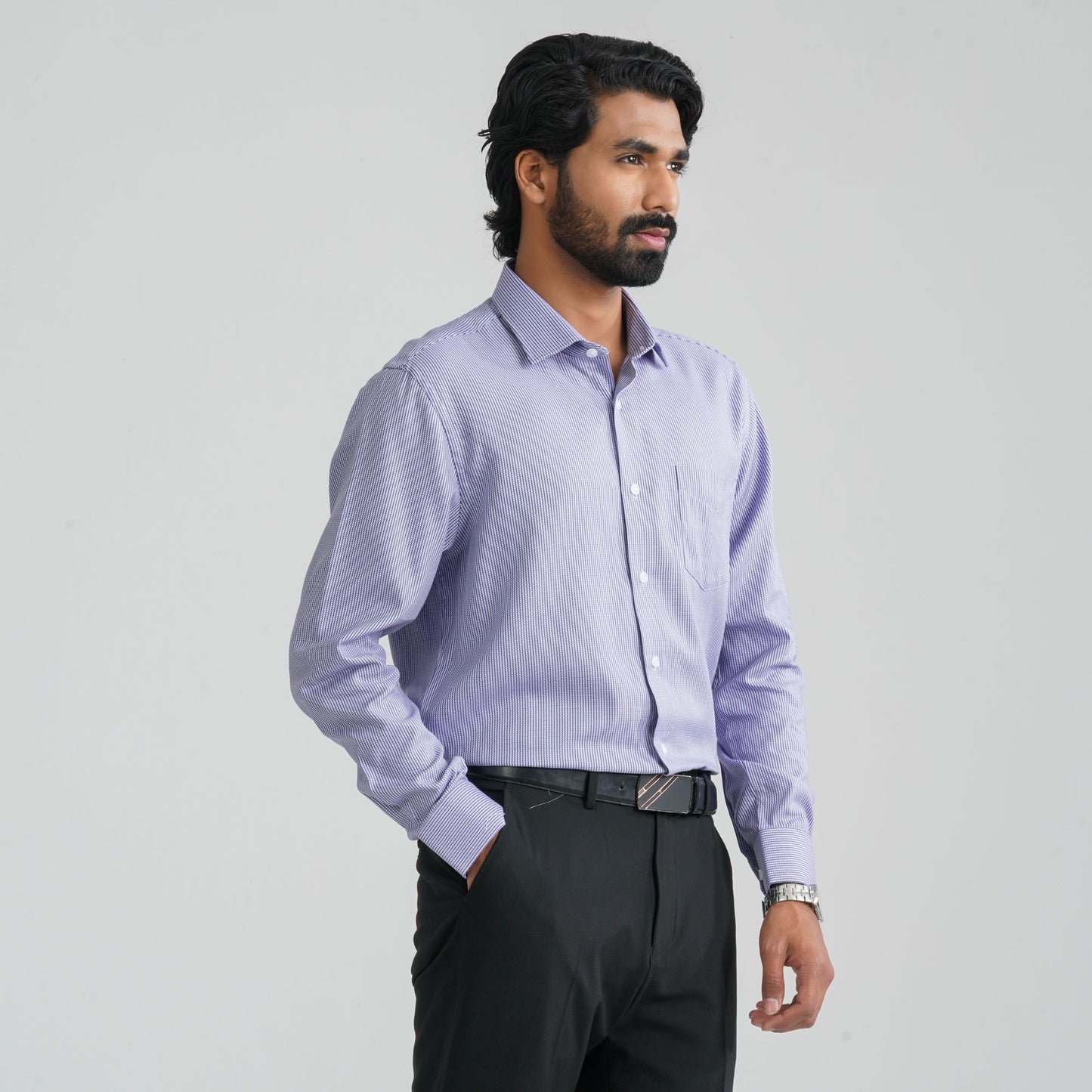 Men’s Blue Cotton Formal Shirt