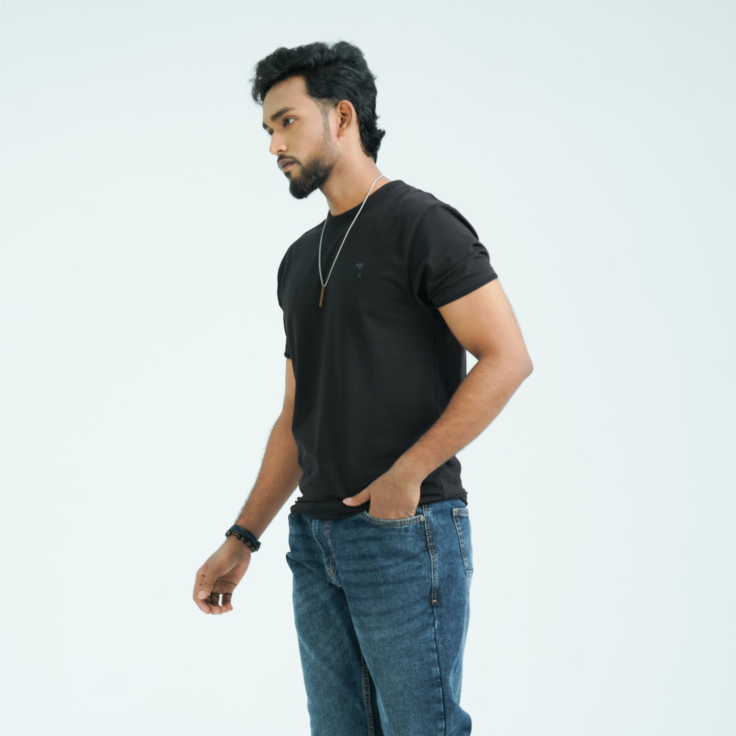 Men's Black Cotton T-Shirt