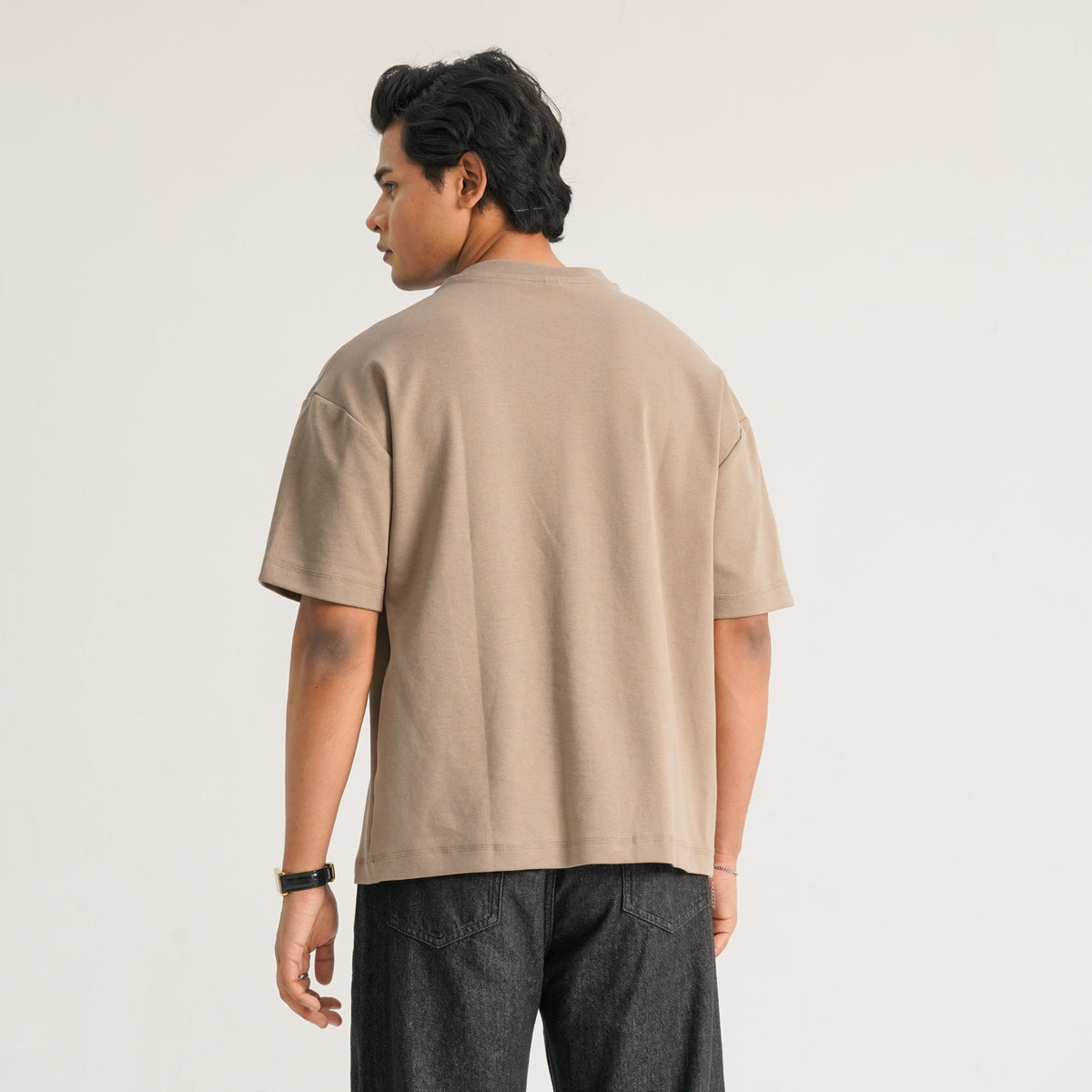 Mens Beige Oversized T-Shirt