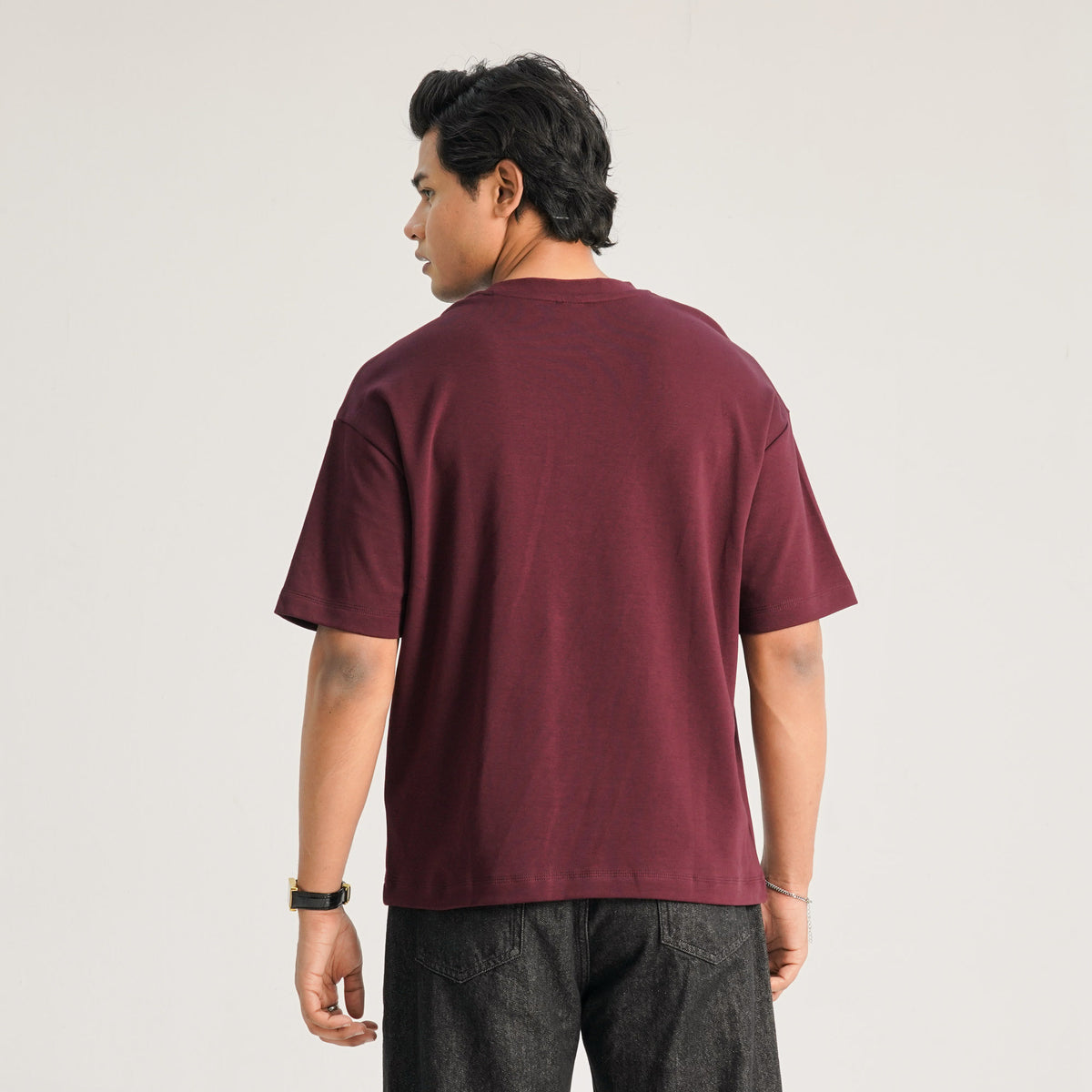 Mens Maroon Oversized T-Shirt