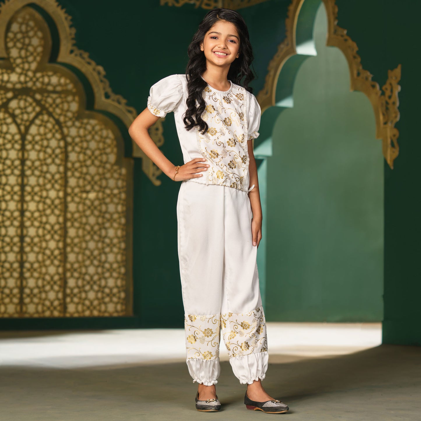 Girls 2Pcs-White Gold