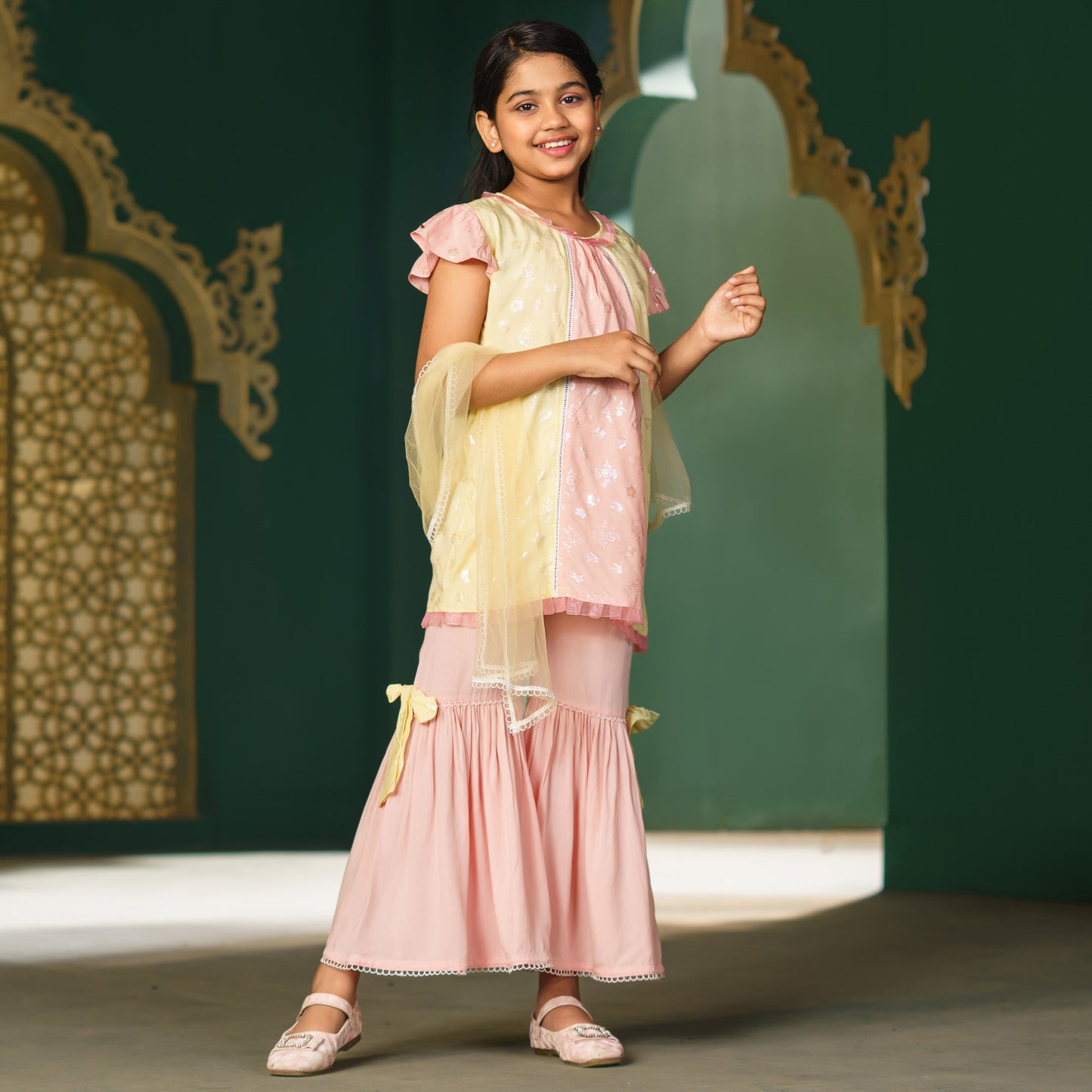 Girls 3Pcs-Peach Yellow