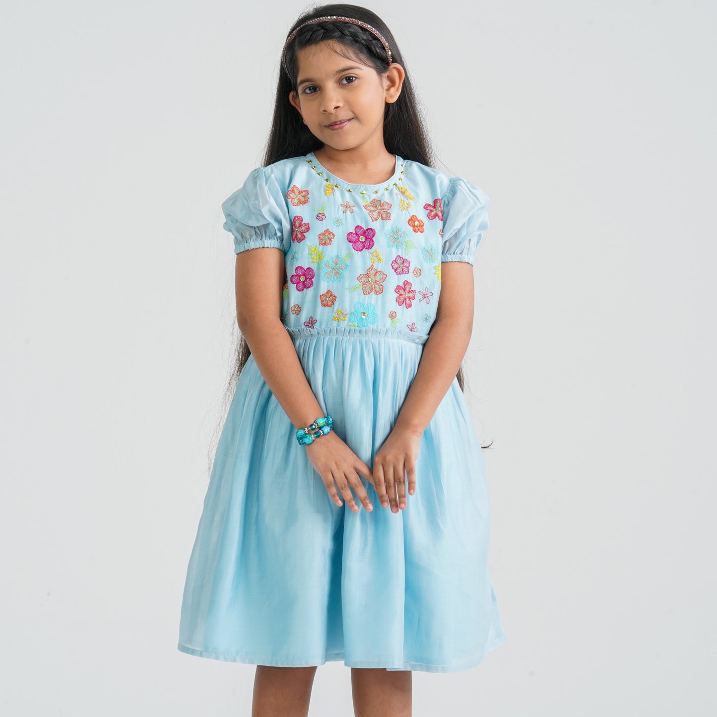 Girls Sky Shine Cotton Frock