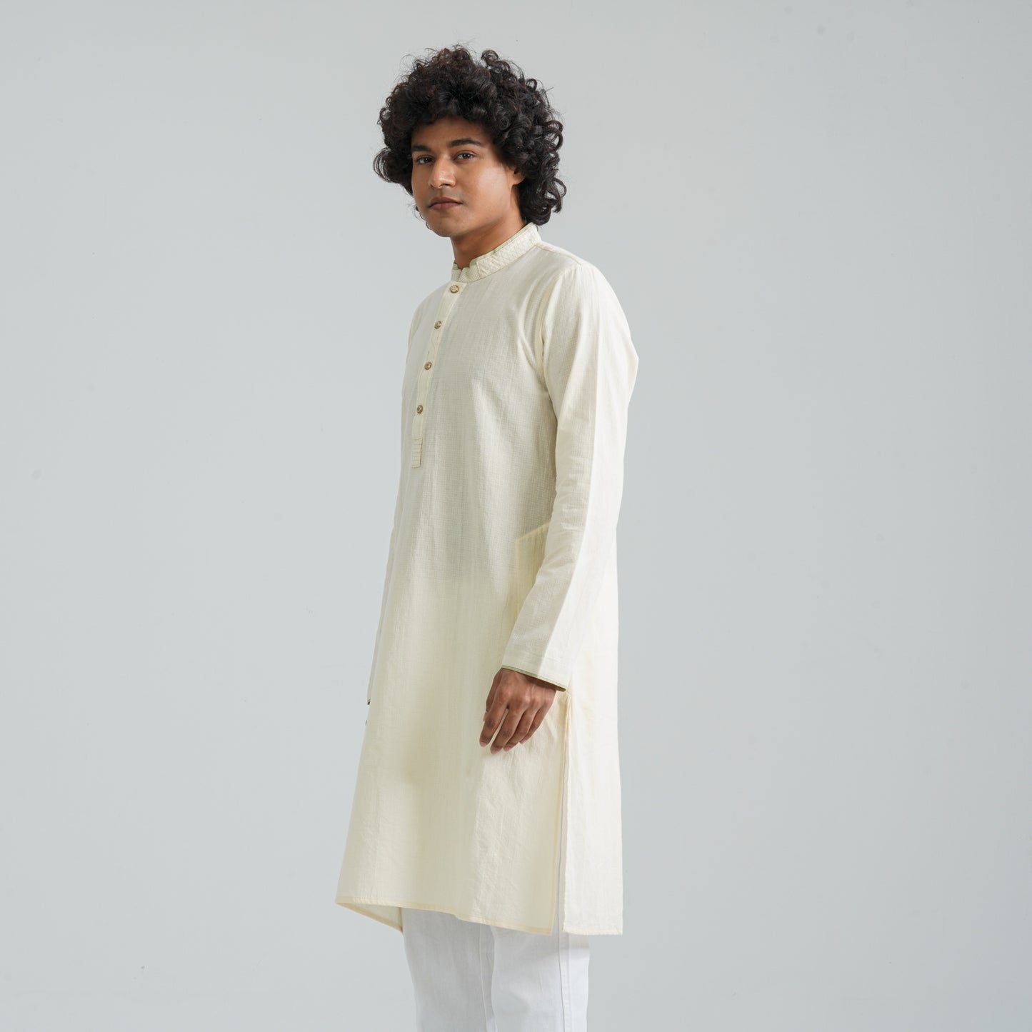 Mens Vanilla White Panjabi