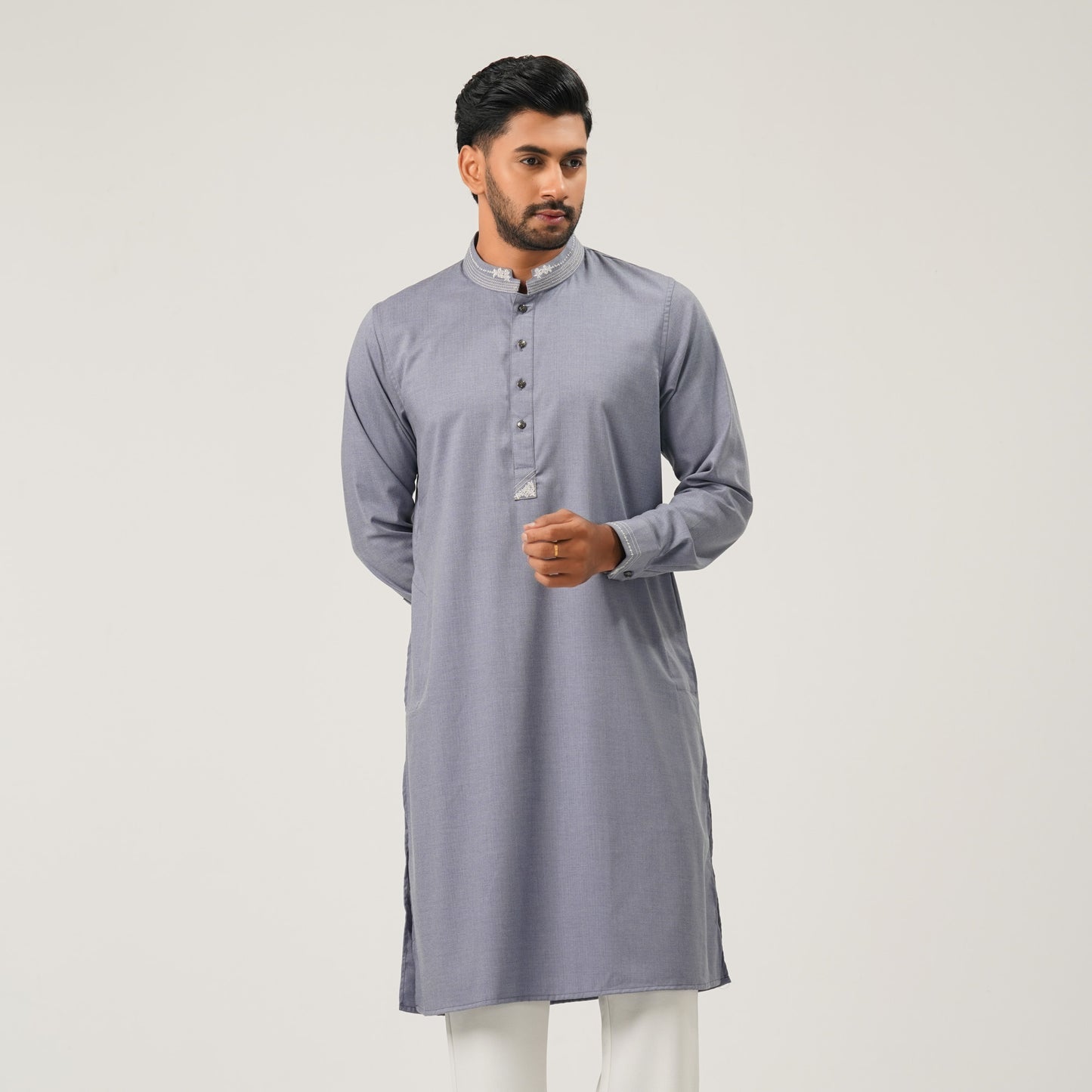 Mens Grey Premium Panjabi