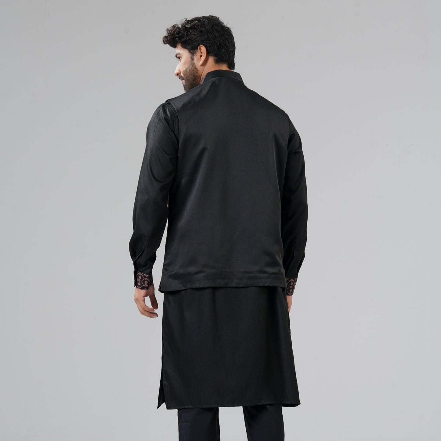 Men's Black Panjabi Set