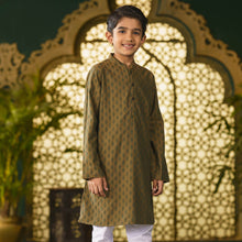 Load image into Gallery viewer, BOYS BASIC PANJABI-OLIVE GREEN
