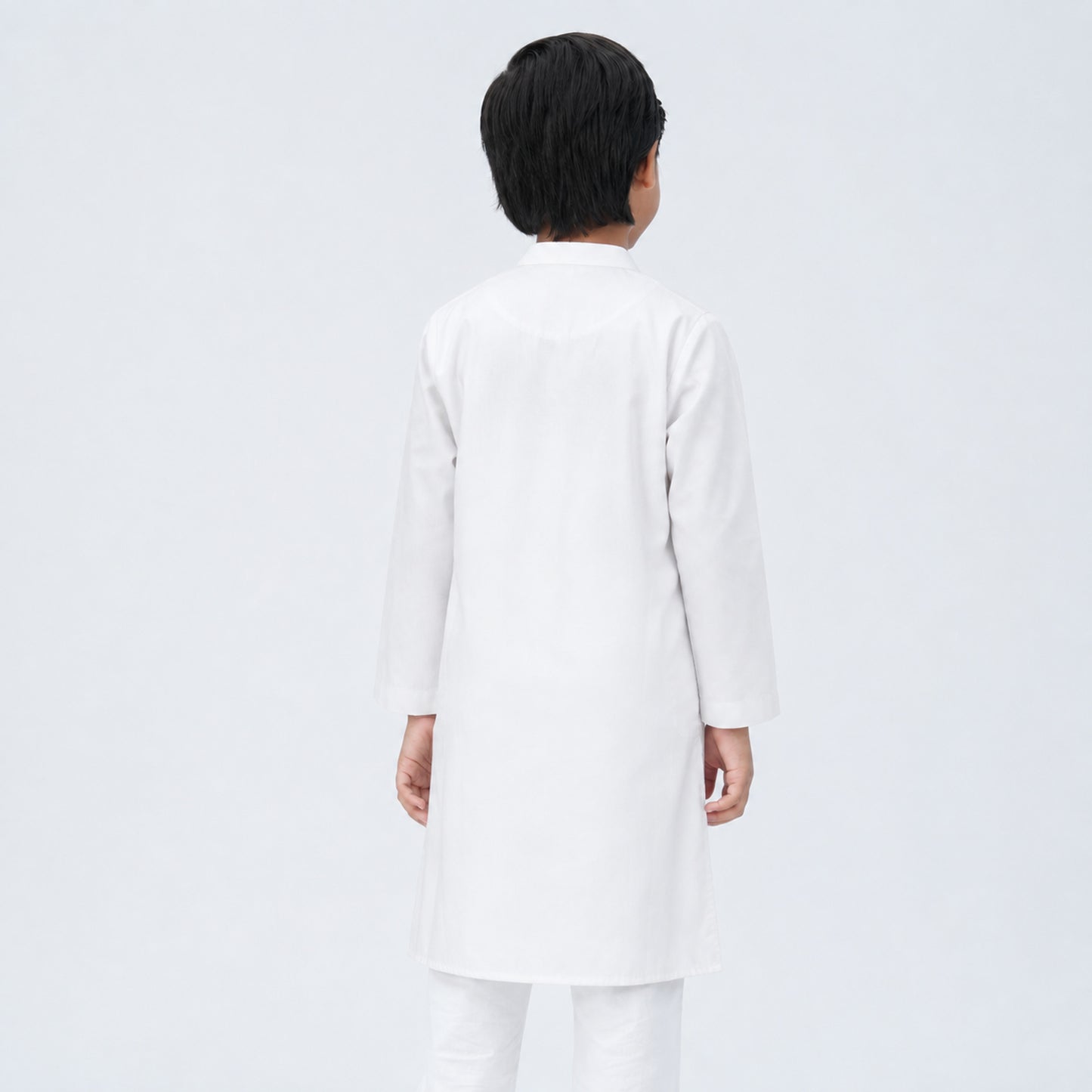 Boy’s White Blended Basic Panjabi