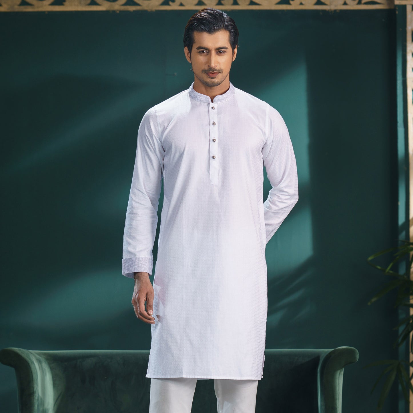 MENS BASIC PANJABI-WHITE